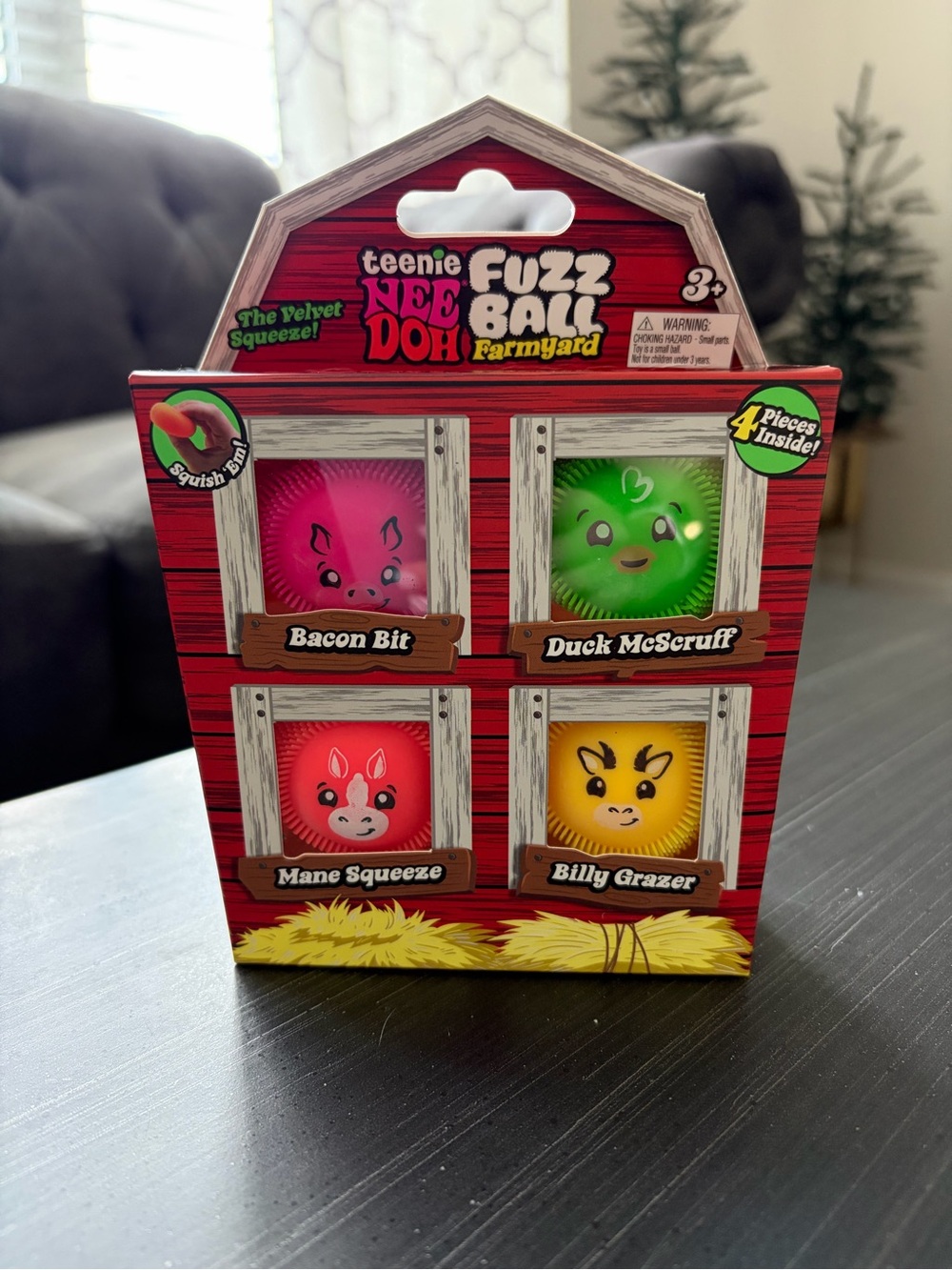 NeeDoh Teenie Fuzz Ball Farmyard 4-Pack